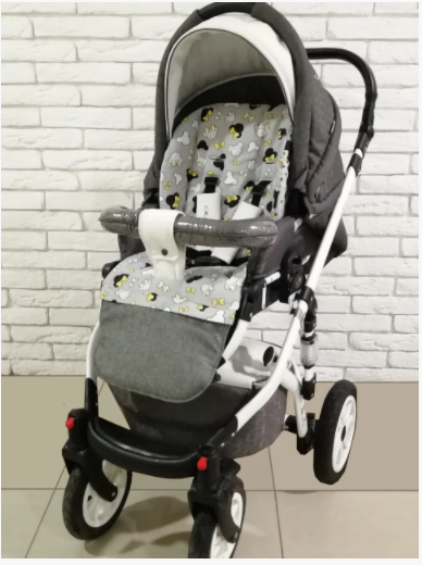 Матрацик-вкладиш у коляску універсальний двосторонній Z&D New (yellow mickey)