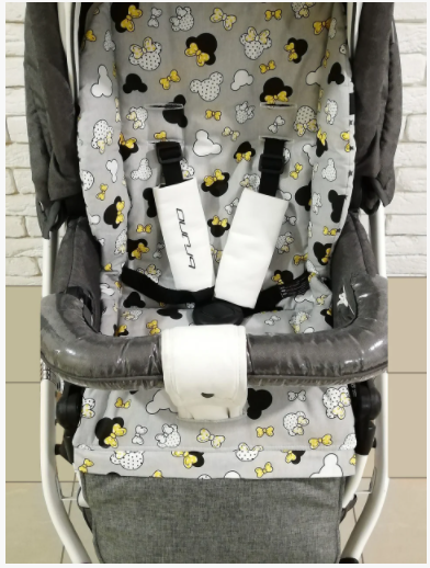 Матрацик-вкладиш у коляску універсальний двосторонній Z&D New (yellow mickey)