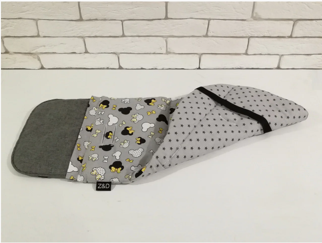 Матрацик-вкладиш у коляску універсальний двосторонній Z&D New (yellow mickey)