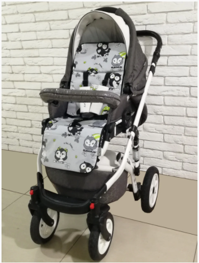 Матрац в коляску,ортопедичний Кокос Ok Style Совушки (Салатові)