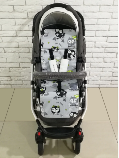 Матрац в коляску,ортопедичний Кокос Ok Style Совушки (Салатові)
