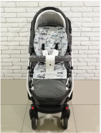 Матрацик-вкладиш у коляску універсальний двосторонній Z&D New (blue bunny)