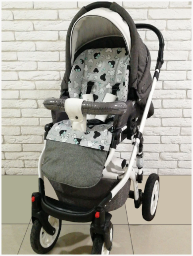 Матрацик-вкладиш у коляску універсальний двосторонній Z&D New (turquoise mickey)