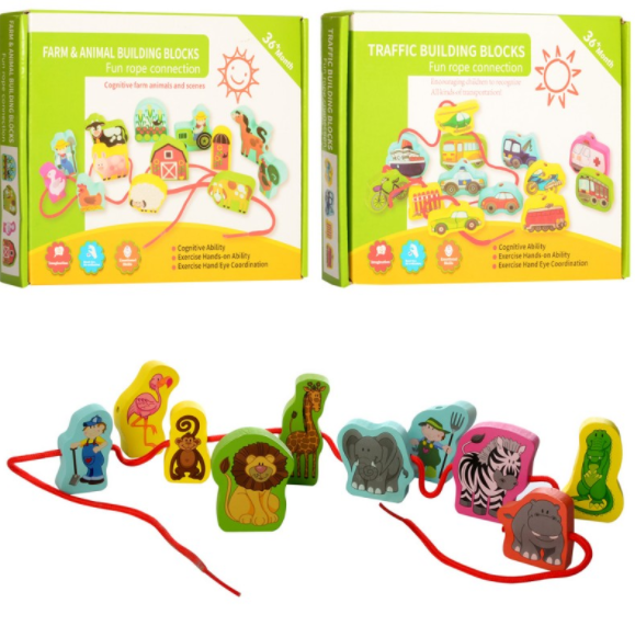 Дерев`яна іграшка Шнурівка транспорт