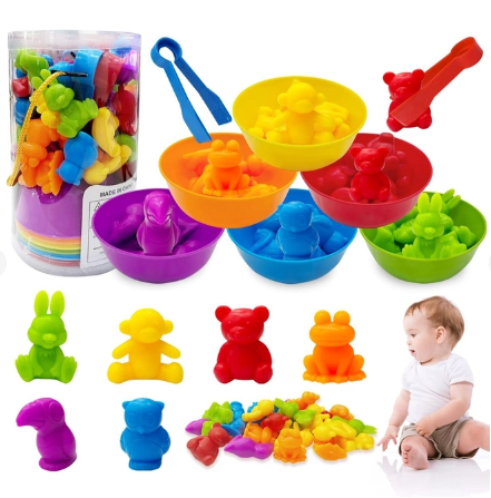 Набір Монтесорі для рахунку та сортування Дикі тваринки №1