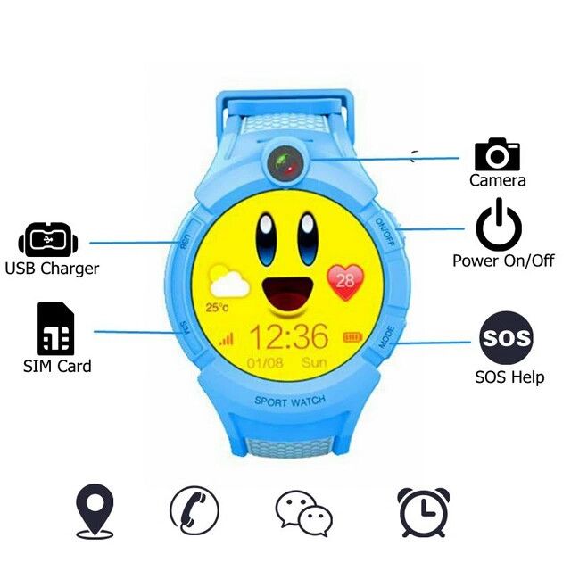 Дитячий розумний годинник з GPS трекером S02 Blue